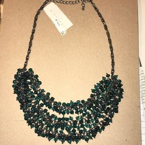 NWT Aqua/Dark Emerald Layered Necklace